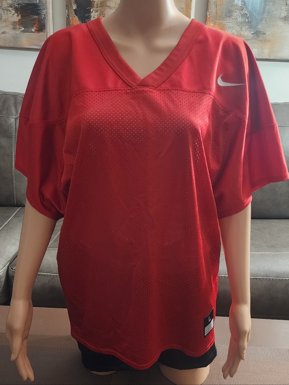 Nike Red Mesh Athletic Jersey
